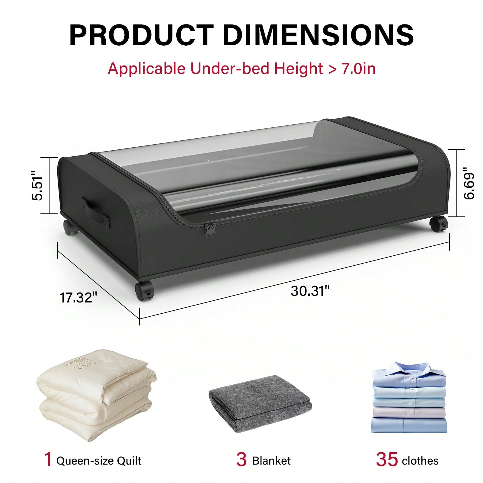 Underbed Storage Organizer Wit - Metal Photo Panel recension och pris